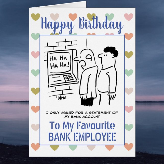 Anställd på grattis på födelsedagen Bank Hälsningskort (Skapare uppladdad)