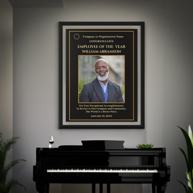 Anställd vid årets Anpassningsbar för Photo Guld A Poster (Employee Of The Year Photo Gold Award Custom Poster is to great to showcase your employee and staff.)