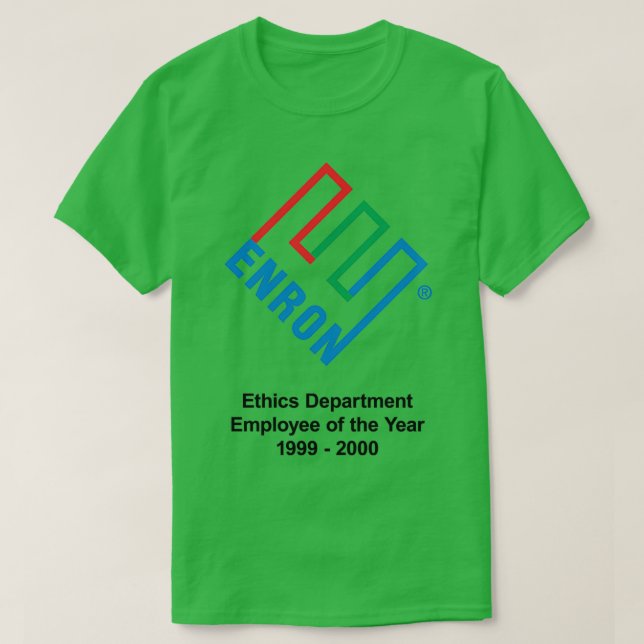 Anställd vid Enron Ethics Department of the Year T Shirt (Design framsida)