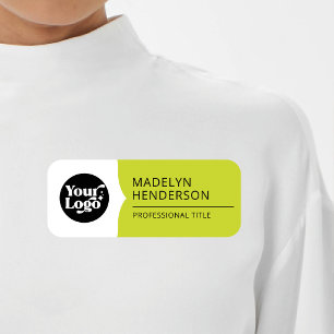 Anställd Vit Gul Grön Företag Logotyp Magnetisk Namnbricka