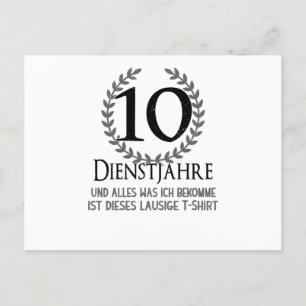Anställda 10 års företagsjubileum vykort