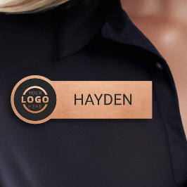 Anställda i anpassningsbar Business Logotyp Ro Gul Namnbricka