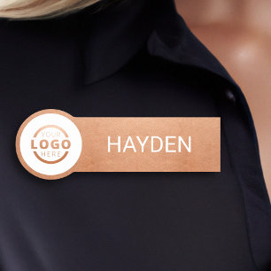 Anställda i anpassningsbar Business Logotyp Ro Gul Namnbricka