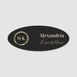 Anställda i Black Guld Anpassningsbar Monogram Namnbricka
