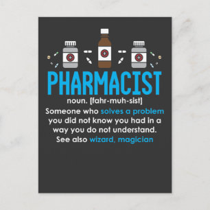 Anställda i Funny Pharmacist Definition Pharmacy Vykort