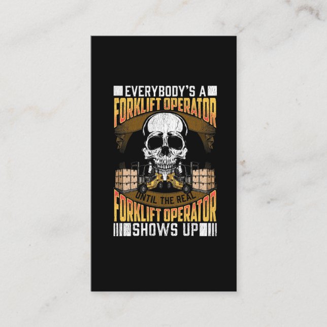 Anställda i Humor vid gaffeltrucksoperatör Visitkort (Framsida)