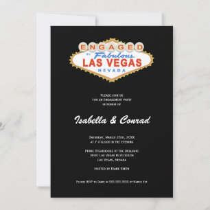Anställda i Las Vegas Sign Förlovningsfest Inbjuda Inbjudningar