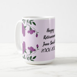 Anställda i lycklig Pension Lila Flower Blommigt Kaffemugg