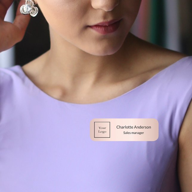 Anställda logotyp ro guld rosa namnbricka (Skapare uppladdad)