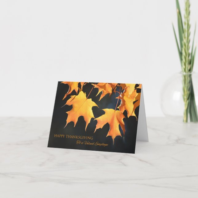 Anställda Thanksgiving-kort/Maple-Löv Helgkort (Framsida)