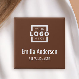 Anställda vid Logotypen Namn Badge Brown Knapp