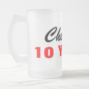 Anställdårsdaggåva   hurrar till 10 år! frostat ölglas