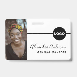 Anställdas fotoidkort Företagets logotyp QR-kod Vi