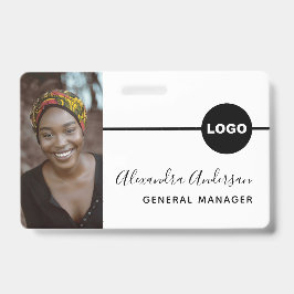 Anställdas fotoidkort Företagets logotyp QR-kod Vi