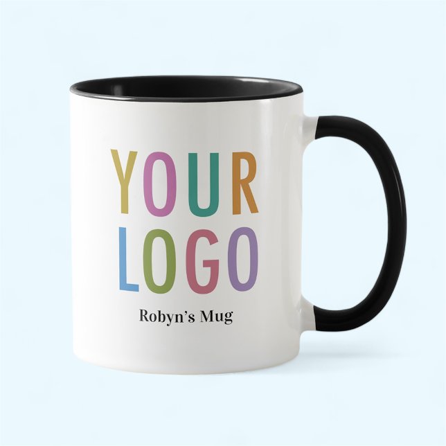 Anställds namn Mugg Anpassad logotyp Svart invändi (MISOOK 11 oz Black Two Tone Mug with Logo)