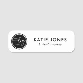 Anställnings-ID för svartvit Anpassningsbar-Logoty Namnbricka