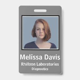 Anställnings-ID-märkestål Grå Vertikal Design