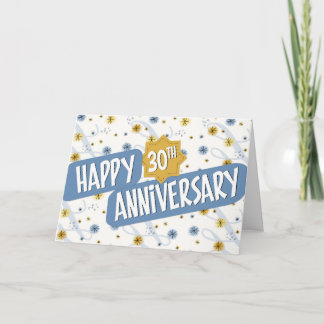 Anställningsår 30 år Blå Mönster Kort