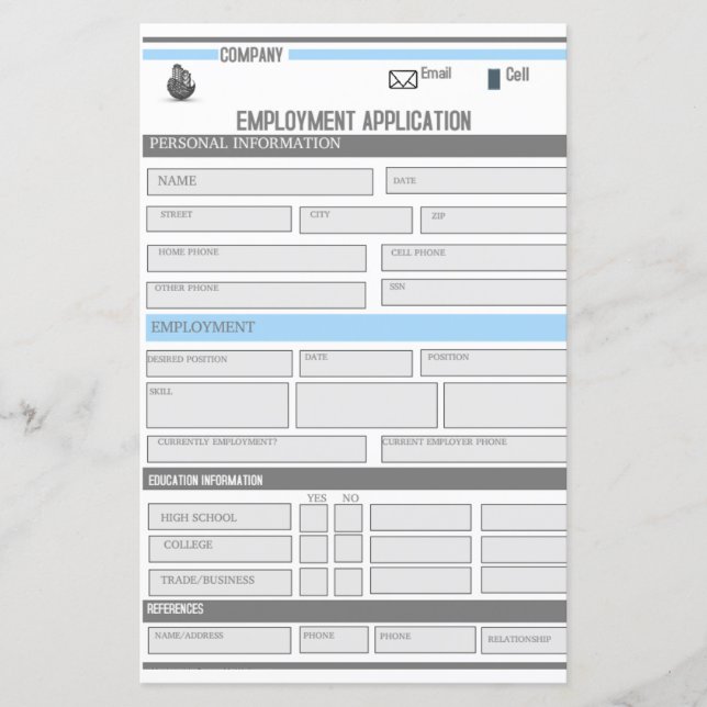 Anställningsblad (Framsida)