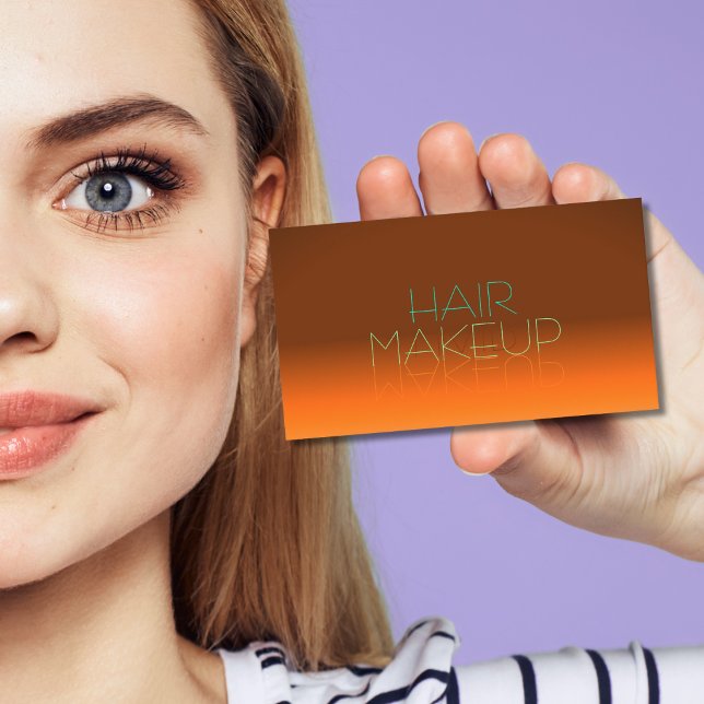 Anständig Orange och Teal Spegel Brev med foto Visitkort (Skapare uppladdad)