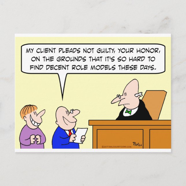 anständiga förebilder bedömer rättegång vykort (Framsida)