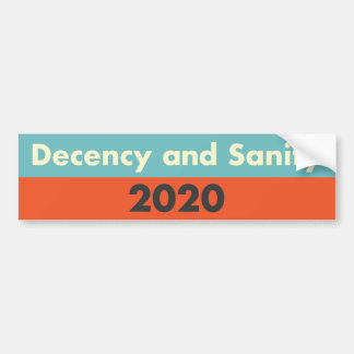 Anständighet och sanitet 2020 Bumper Sticker Bildekal