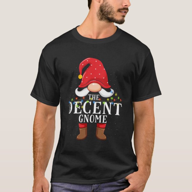 Anständigt Gnome Matching jul-familjen Pajama T Shirt (Framsida)