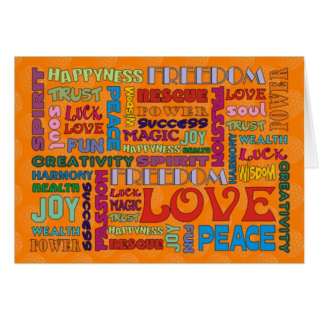 Anstiftan Ord/bekräftelser av | Livets blomma Hälsningskort (Framsidan Horizontal)