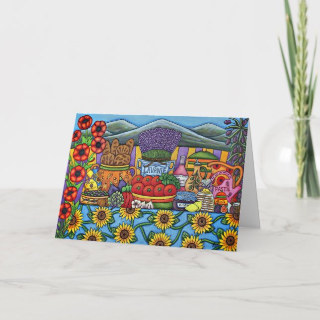 Anstrykningar av det Provence hälsningkortet av Kort (Framsida)