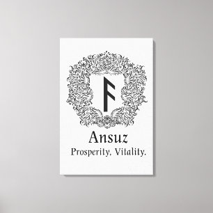 Ansuz-rune/Prosperity, Vitality Canvastryck
