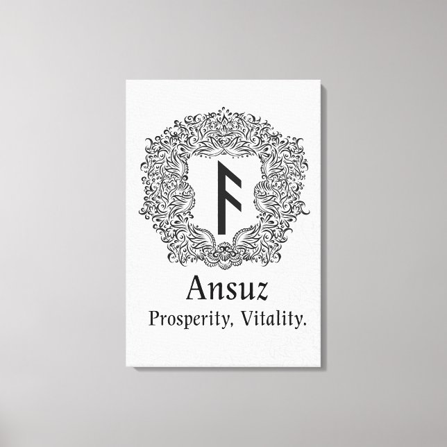 Ansuz-rune/Prosperity, Vitality Canvastryck (Framsida)