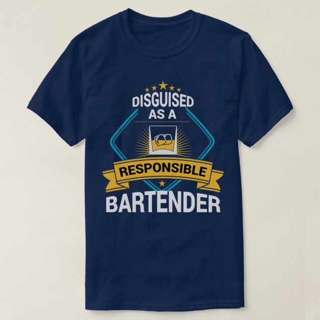 Ansvarig Bartender Alcohol Industry Funny Drink T Shirt (Design framsida)