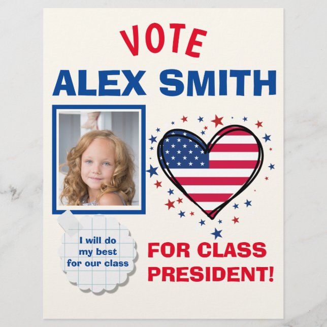 Ansvarig omröstning för klassordförande: Val Reklamblad (Framsidan)