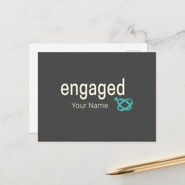 Ansvarig Ringar Par Bachelor Party eller Bröllop Helg Vykort (Fram/Back In Situ)