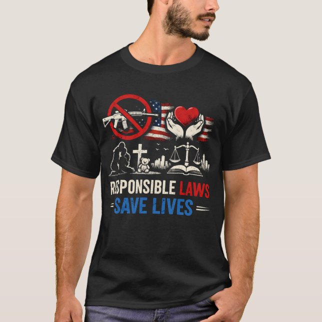 Ansvariga lagar räddar liv t shirt (Framsida)