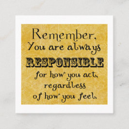 Ansvarsområde, offert. känslor, kort