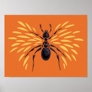Ant Älskare Insekt Art Orange Entomologi Poster