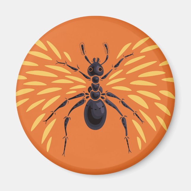 Ant Art Insekt Älskare Fiery Orange Entomologi Magnet (Framsidan)