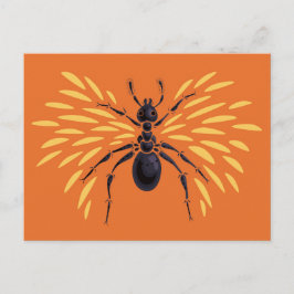 Ant Art Insekt Älskare Fiery Orange Entomologi Vykort