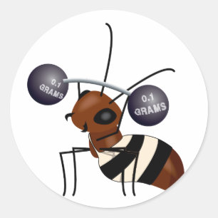 Ant lyftande runt klistermärke