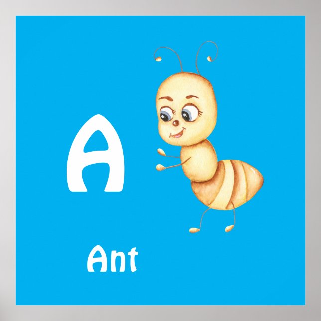 Ant personalize ABC: Brev A - lägg till ditt namn Poster (Framsidan)
