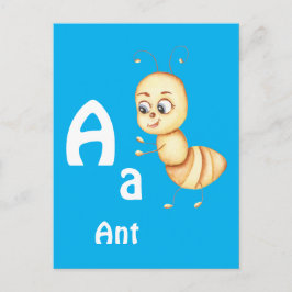 Ant personlig ABC: Bokstav A - Lägg till ditt namn Vykort
