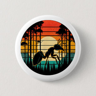 Ant Retro Sunset Vintage Colorful Ant Insektra Kär Knapp