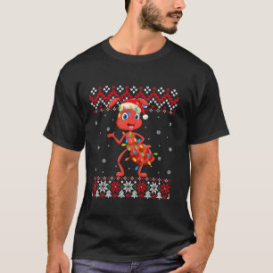 Ant Santa Hat Manar Women Kids Ugly jul Light Ligh T Shirt