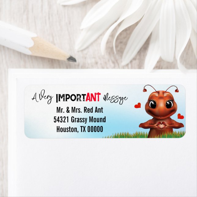 Ant Sign Language Adress Returadress Etikett (Insitu)