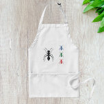 Ant Silhouettes Insekter Black Blue Grönt and Red Förkläde<br><div class="desc">Lägg till en stänk med pulserande roligt till äventyr med den här snygga plattan med fyra färgämnen! Varje ant marscherar tvärs över väven i ett fet nyans och skapar en lekfull och öga-fångstdesign som är perfekt för vilket kök som helst. Oavsett om du bakar upp en storm eller griper utomhus,...</div>