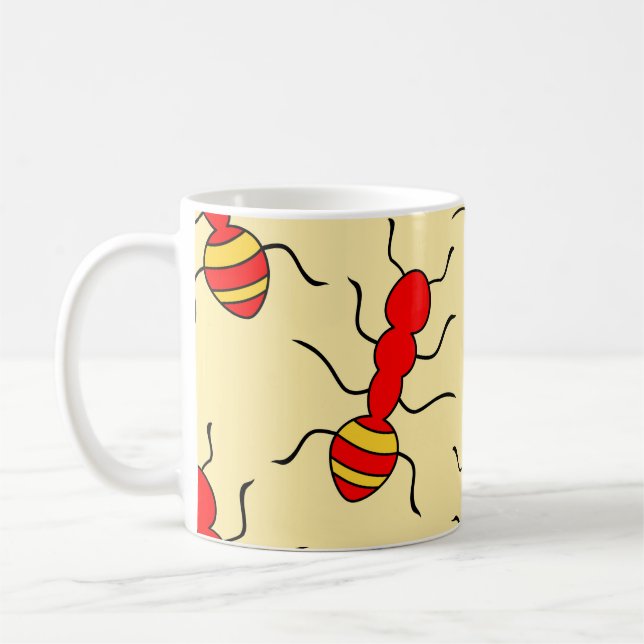 Ant sömlös mönster-kräftdjur, abstrakt, djur. kaffemugg (Vänster)