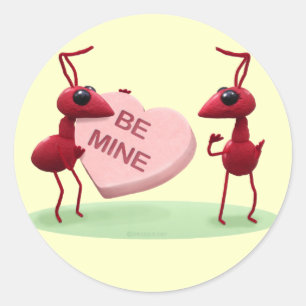 Ant Valentines Dag Sticker Runt Klistermärke