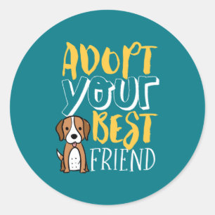 Anta din bästa vän Shelter Pet Cute Hund älskar Runt Klistermärke