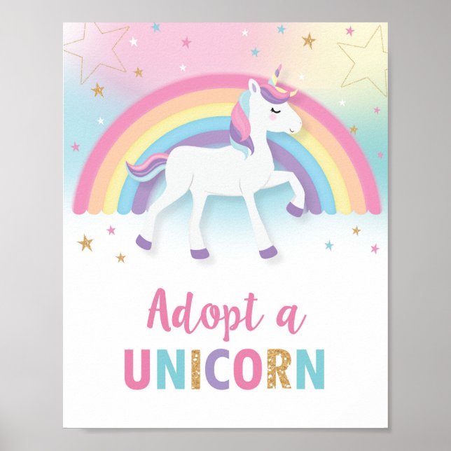 Anta en aktivitetssignatur för Unicorn-Födelsedags Poster (Framsidan)